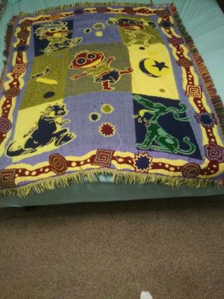 Vtg Northwest Rug Rats Cartoon TV Show Tapestry Blanket Throw 55 x 36 8