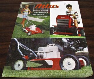 Vintage 1968 Atlas Riding & Push Mower Dealer Advertising Brochure Y