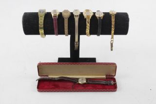 8 X Vintage Ladies Wristwatches Hand - Wind Inc Excalibur,  Edox Delfin Etc
