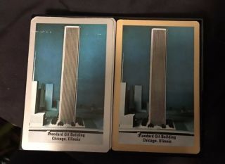 Vtg Standard Oil Building Chicago Illinois Advertising Deck Playing Cards 2 Deck