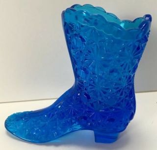 Vintage Fenton Blue Depression Glass Cowboy Boot Shoe