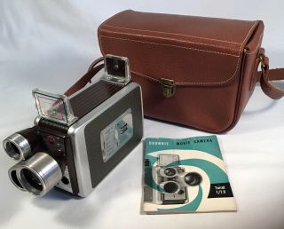 Vintage 8mm Turret F/1.  9 Kodak Movie Camera And Leather Case