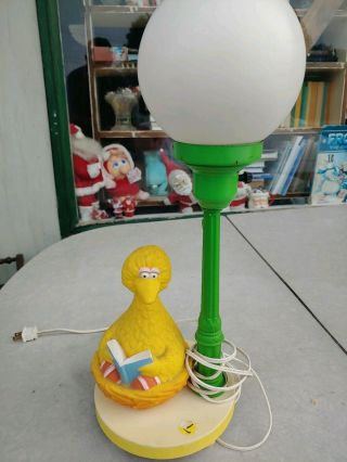Vintage 1970s Big Bird Kids Childs Lamp - Sesame Street With Shade