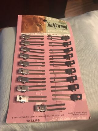 Vintage Hollywood 1967 Pin Curl Clips Nos 19 Clips