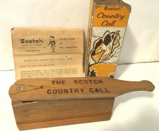 Vintage The Scotch Country Call No.  2312 Turkey Call With.  Box & Paper Work Lqqk