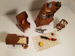 Dollhouse Baby Room Miniature Furniture and Many Goodies - some vintage - some not 7