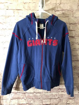Vintage York Giants Sweatshirt Hoodie Full Zipper Reebok Women’s Lg Nfl