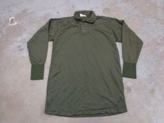 Vtg Us Army T - Shirt Sleeping Tricot Knit Sz S Men Green Military 70s