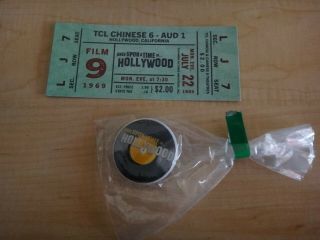 Once Upon A Time In Hollywood Collector Pin And Premiere Vintage Tckt Tarantino