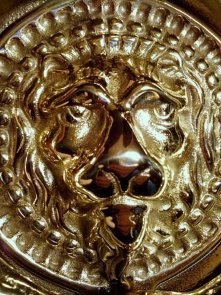 Vintage Rare Solid Brass Lion Door Knocker - Virginia Metalcrafters