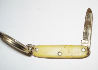 Vintage Small Usa Pocket Knife Key Ring Design Nr