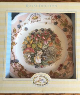 Vintage Royal Doulton Brambly Hedge 8 " Plate Autumn Seasons Series Box