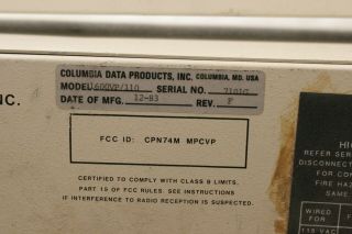 Vintage Computer Columbia Data Products Model 1600VP/110 Portable EL413.  H 5