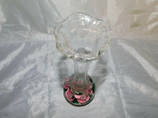Vintage Joe St Clair Flower & Bubble Paperweight Bud Vase 3