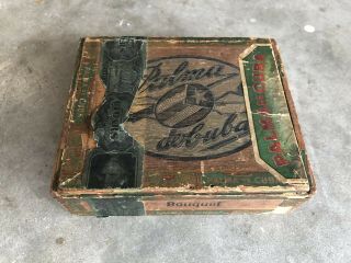 Vintage Cigar Box/ Wood/ Stamps/ And Interior 100,  Years Old