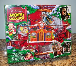 Vintage 1993 Mr.  Christmas Disney Mickey ' s Clock Shop Musical & Animated Display 2