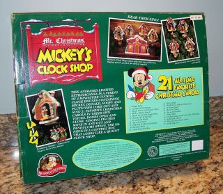 Vintage 1993 Mr.  Christmas Disney Mickey ' s Clock Shop Musical & Animated Display 4
