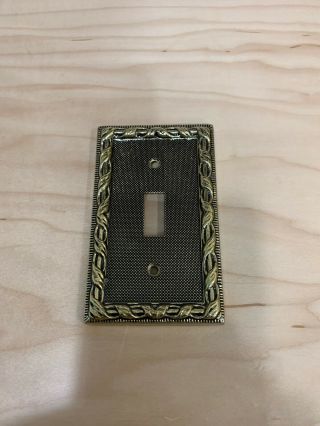 Vintage Ornate Solid Brass Wall Switch Plate Cover Made In Spain.