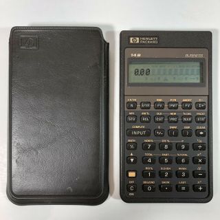 Vtg Hewlett Packard Hp 14b Business Financial Calculator W Slip Case 1987 Usa