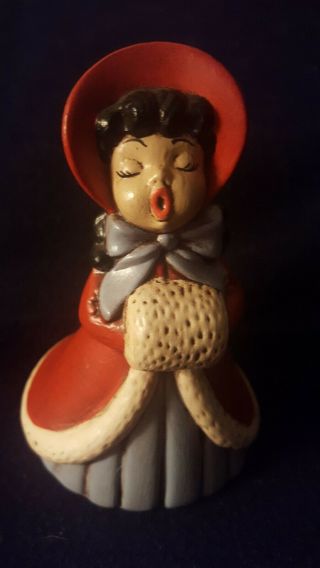 4.  5 " Holland Mold Vintage Girl Christmas Caroler Figurine Singing