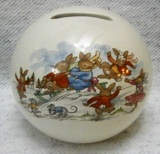 Vintage Bunnykins By Royal Doulton Ball Shape Money Box Gift Collectable