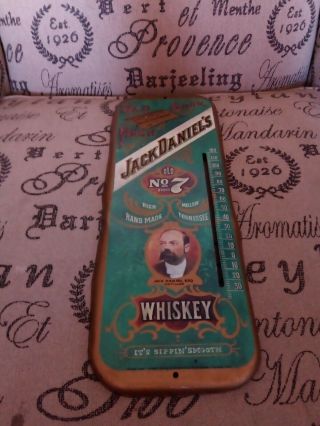 Vintage Jack Daniels Whisky Tin Thermometer 16 X 6 Inches.  Missing Thermometer