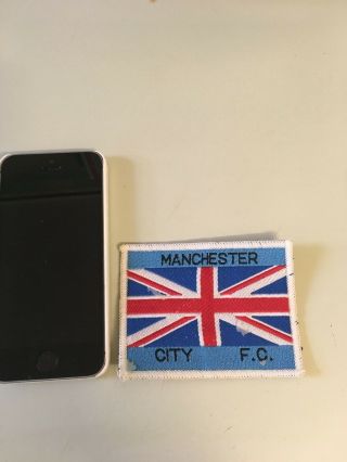 1 X Manchester Man City Union Flag Jack Sew - On Vintage Patch Mcfc Badge 1980s