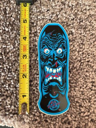 Rob Roskopp Santa Cruz Skateboard Face Deck Decal Sticker Blue Vintage 80s