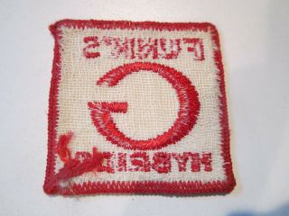 Vintage Funk ' s G Hybrid Sew - On Patch Red lettering on white backing 3
