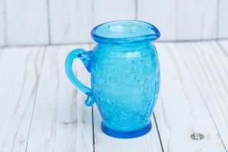 Small Vintage Crackle Glass Pitcher