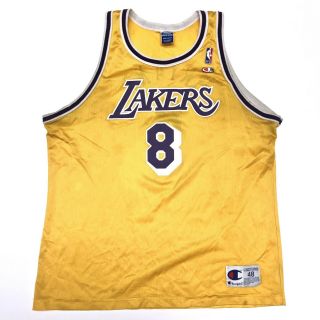 Rare Los Angeles Lakers Nba Champion Kobe Bryant 8 Home Jersey Size 48 Vtg