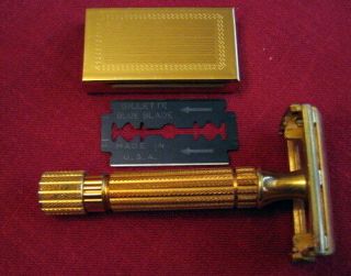 Vintage Gold Plated Gillette Aristocrat Safety Razor with Box 3
