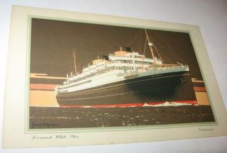 Vintage 1936 Cunard White Star Britannic Abstract Log York Bermuda Cruise