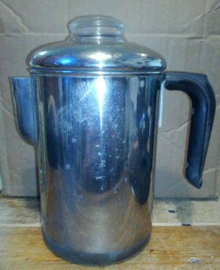 Vintage Revere Ware Stainless Steel 8 - Cup Stove Top Percolator Coffee Pot Maker