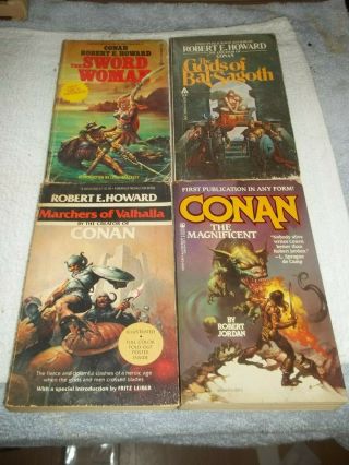 R.  E.  Howard,  4 Fiction,  Paperbacks,  Vintage Ace And Others,  Sword Woman,  Conan
