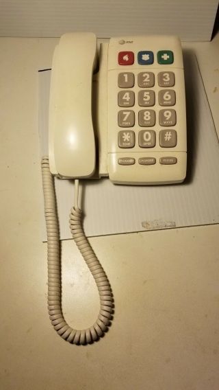 Vintage At&t Att A275al Cs4903c1bd Big Button Corded Phone