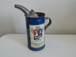 Vintage Maytag Company Fuel Mixing Can Vibrant Color Advertising