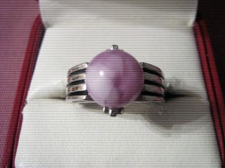 Vintage Sarah Coventry Ring " Egypt " 1973 Light Purple Marble - Like Stone