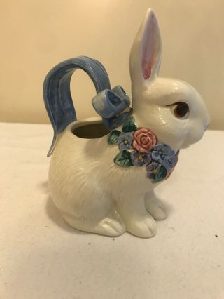 1993 Vintage Fitz and Floyd Cute Botanical Rabbit Bunny Creamer Pitcher Retired 4