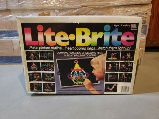 Vtg.  1986 Milton Bradley Lite Brite W/ Pegs & Picture Sheets