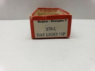 Vintage Heddon Dowagiac Tiny Lucky 13.  370 - L Box Only No Lid Or Lure