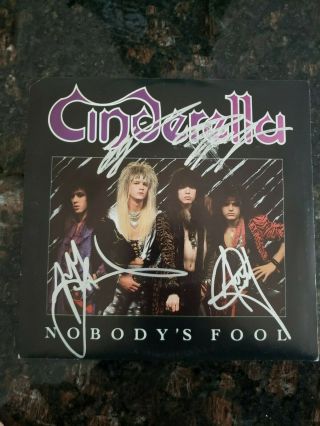 Cinderella Signed Autographed 45rpm Rock Vintage Rare