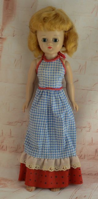 Vintage Vogue Jill Doll In Gingham Dress - Hair