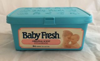 Vintage 1989 Scott Baby Fresh Diaper Wipes Wipe Container Rare Prop Staging 20