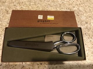 Vintage Gingher 8 " Scissors With Sheath And Paperwork
