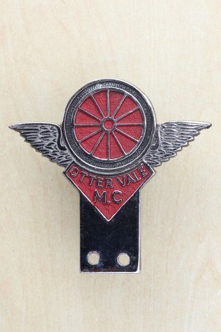 Vintage Otter Vale Motorcycle Club Car Badge -