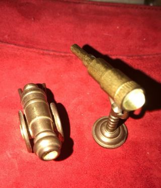 7 Vintage Brass Doll House Miniatures Canon The Telescope Moves Glass End
