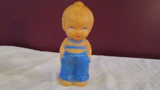 Vintage Irwin Rubber Company Squeak Toy Doll Boy With Hands In Pockets