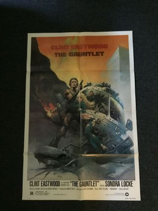 Vintage Clint Eastwood The Gauntlet 27 X 41 One Sheet Movie Poster