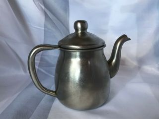 Vintage Polar Mini Metal Stainless Steel Teapot With Lid Allegheny Metal Ware